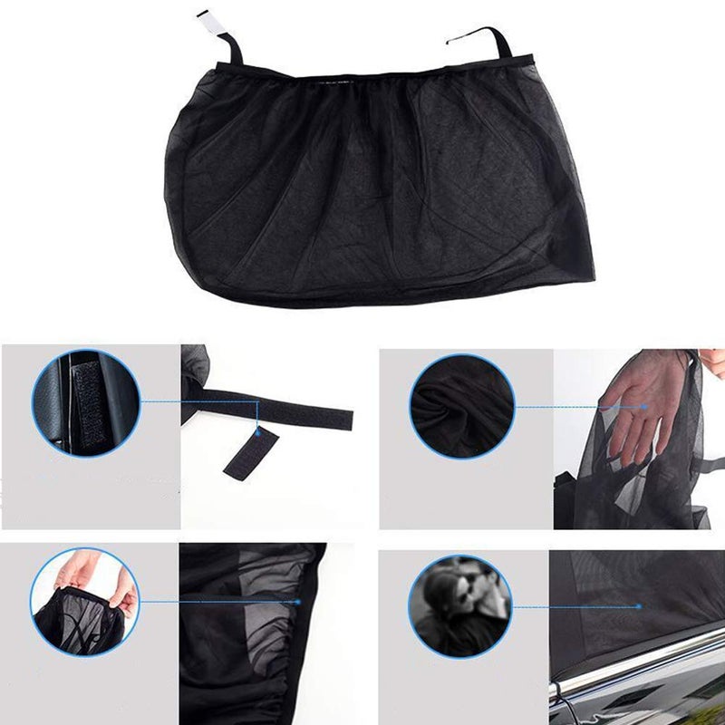 Emoly 2 Pack Car Side Window Sun Shade, Universal Car Rear Side Window Baby Kid Pet Breathable Sun Shade Mesh Backseat Fits Most Cars/SUVs - Image 4